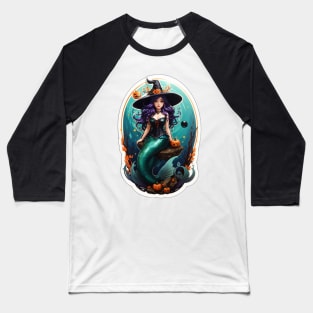 Cute Sage Sea Mermaid Witch Baseball T-Shirt